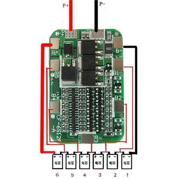 6s Bms 22.2v 12a Lithium Battery 6 Cells 18650 Charging