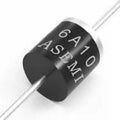 6A10 Diode - a black cylindrical electronic component with two metal leads and the text "6A10" and "ASEMI" printed on its side.