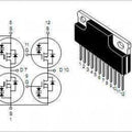 6AM13 Silicon N-channel/p-channel Complementary Power Mos FET Array - a technical schematic diagram and a 3D illustration of the 12-pin component with its corresponding pinout list.