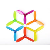 6cm Vane 3 Propeller For Small Motor - six colorful, three-bladed plastic propellers arranged in a circle on a white background.