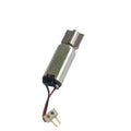 6mm x 12mm Mini Coreless Vibration Motor - a silver cylindrical motor with a metal weight, attached to red and black wires with a white two-pin connector.