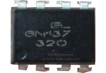 6N137 High Speed Optocoupler - a black, rectangular 8-pin integrated circuit chip with "6N137 320" printed on its surface.