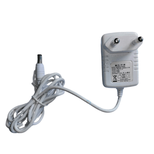 6V 1A DC Power Supply Adapter Charger - a white wall-plug power adapter with a two-pin AC plug and a round DC output connector attached by a white cable.