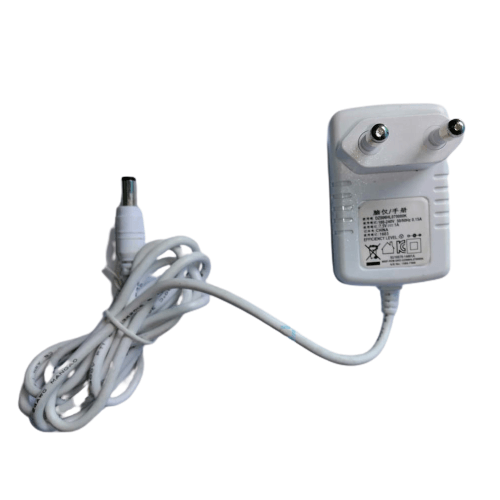 6V 1A DC Power Supply Adapter Charger - a white wall-plug power adapter with a two-pin AC plug and a round DC output connector attached by a white cable.