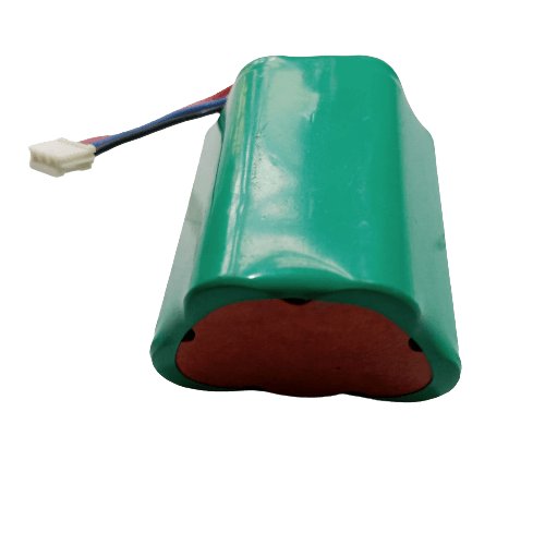 6V Battery 2000mAh Ni-MH Battery Pack Size AA Rechargeable - a green, triangular-shaped battery pack with a multi-wire connector attached.