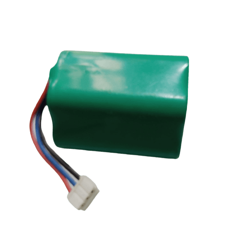 6V Battery 2000mAh Ni-MH Battery Pack Size AA Rechargeable - a green rectangular battery pack with a three-wire cable and a white plastic connector.