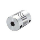 6x10mm Flexible Coupling Shaft - a cylindrical silver-colored metal component featuring a spiral-cut flexible center and two visible set screw holes.