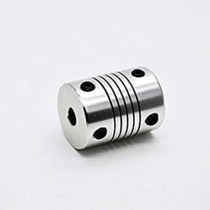 6x10mm Flexible Coupling Shaft - a silver-coloured cylindrical metal connector with a ribbed center and four visible black set screws.