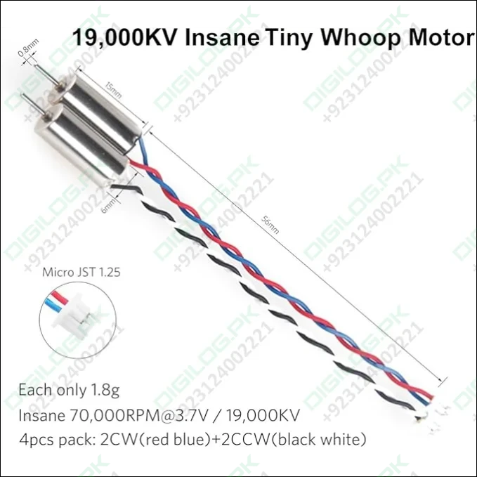 On Demand Intense 6x15mm Motor (Speed: Insane) 19000KV for Blade Inductrix Tiny Whoop Micro JST 1.25 Plug