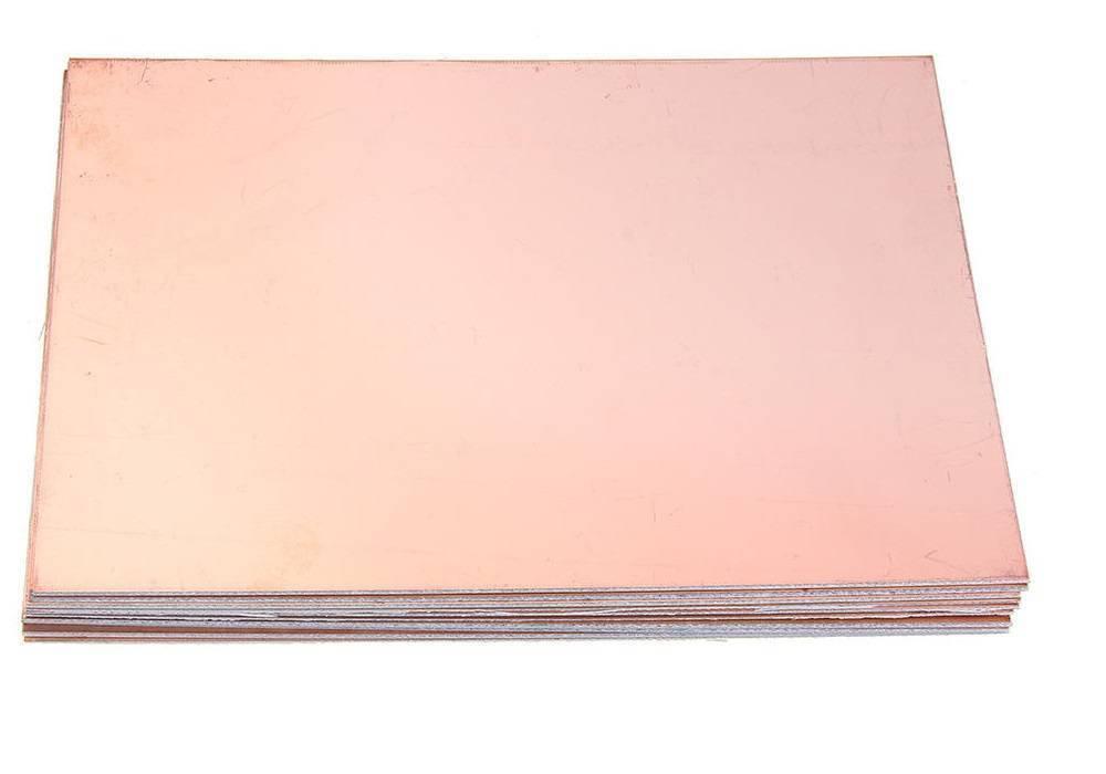 6x4 Double Sided Copper PCB Board FR4 Fiberglass PCB Board - a stack of rectangular, light-brown copper-clad fiberglass sheets.