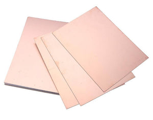 6x4 Double Sided Copper PCB Board FR4 Fiberglass PCB Board - a stack of four rectangular, copper-clad fiberglass sheets arranged in a fan shape.