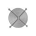 6x6 Cm Fan Net Fan Jali - a circular black metal wire fan guard featuring a concentric ring design with four mounting holes at the corners.