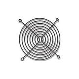 6x6 Cm Fan Net Fan Jali - a circular black metal wire fan guard featuring a concentric ring design with four mounting holes at the corners.