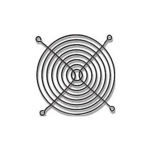 6x6 Cm Fan Net Fan Jali - a circular black metal wire fan guard featuring a concentric ring design with four mounting holes at the corners.