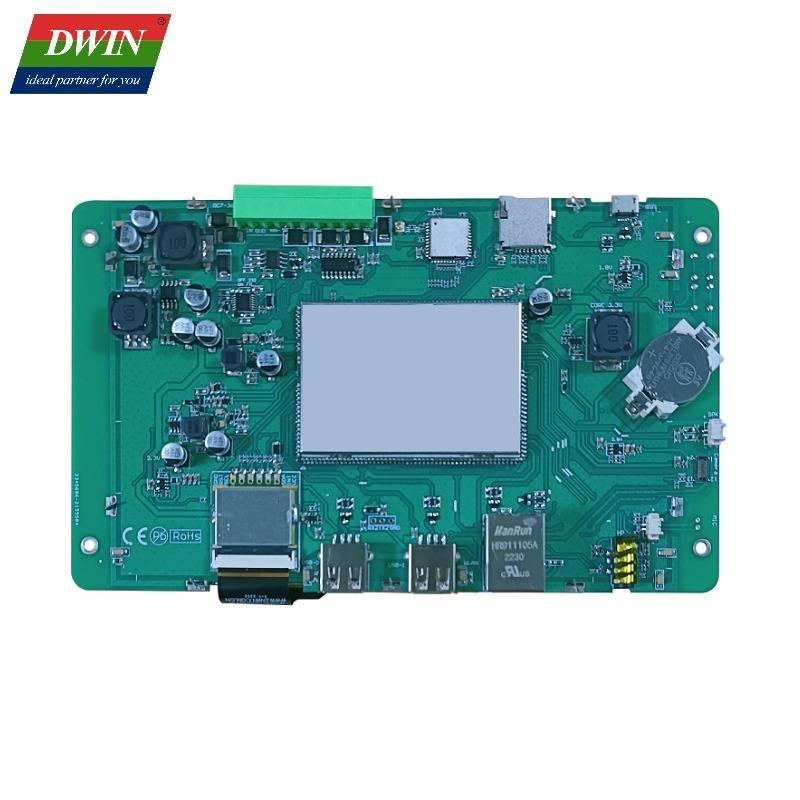 7.0 Inch 1280*800 Capacitive Android Screen DMG12800T070_32WTC (industrial Grade) - a green rectangular circuit board with a central display, ports, and a coin cell battery.