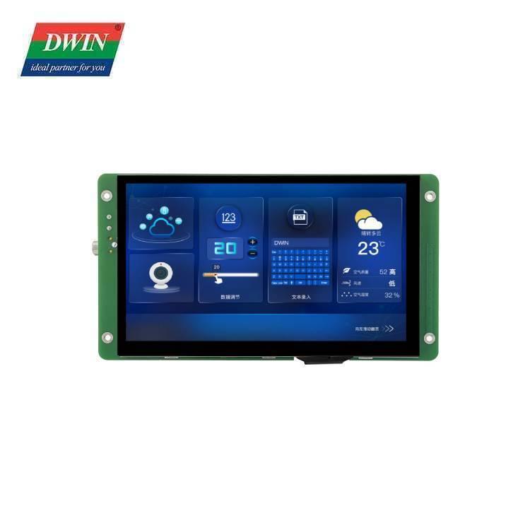 7.0 Inch Fsk Bus Camera Scheme Screen Model DMG10600T070_26WTC Industrial Grade - a rectangular industrial display showing a digital interface with weather and data.