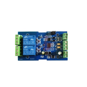 7-24V Modbus Rtu 2-way Relay Module Switch Input/output RS485/TTL Anti-reversing - a blue rectangular circuit board featuring two Songle relays, screw terminals, and multiple pin headers.