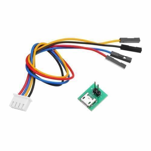 7 Inch Nextion HMI LCD Touch Display Screen NX8048T070 - a small green micro-USB breakout board and a four-wire cable with connectors.