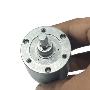 70 RPM DC 2V To 24V Center Shaft DC Gear Motor AX940097 - the silver cylindrical motor body, front mounting plate, and center shaft.