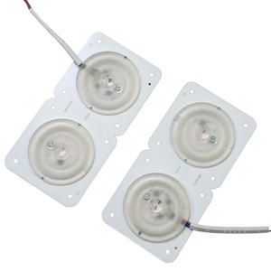 70MMX140MM LED Light Modules Bulb Magnet Easy Install 220V 24W - two white rectangular LED modules with circular lenses and attached power cables.