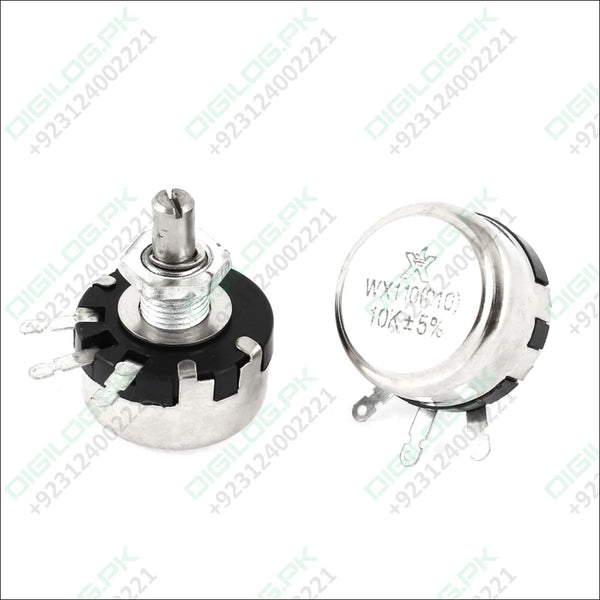 Wx110 010 10k Ohm 1w 6mm Shaft 4 Terminal Carbon Rotary