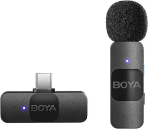 By-v10 Boya Wireless Lapel Microphone System, Usb C Omnidirectional Condenser Microphone For Youtube Tiktok Instagram Facebook Live Streaming And Vlog Recording — Buy online in Pakistan | digilog.pk