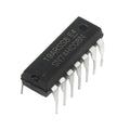 7408 SN74HC08N AND Logic Gate IC - a black rectangular integrated circuit with 14 metal pins, shown from a high-angle perspective.