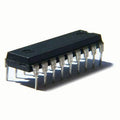 74148 IC - a black dual in-line package integrated circuit with sixteen metal pins, shown from an angled perspective against a white background.