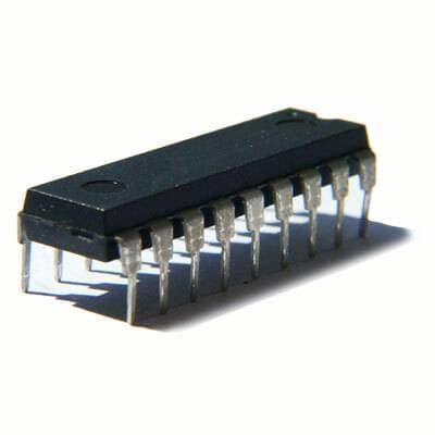 74148 IC - a black dual in-line package integrated circuit with sixteen metal pins, shown from an angled perspective against a white background.
