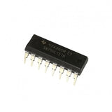 74151 IC - a black rectangular integrated circuit with eight metal pins visible along one side and white text reading SN74HC151N printed on its top surface.