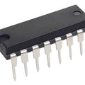 74153 74HC153 Dual 4-input Multiplexer IC - a black, rectangular integrated circuit with sixteen metal pins arranged in two parallel rows.