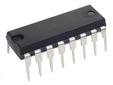 74153 74HC153 Dual 4-input Multiplexer IC - a black, rectangular integrated circuit with sixteen metal pins arranged in two parallel rows.