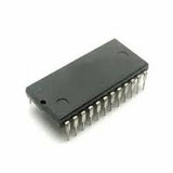 74154 IC Decoder Demultiplexer - Best Price - Digilog.pk - a black, rectangular integrated circuit chip with two rows of metal pins extending from its sides.