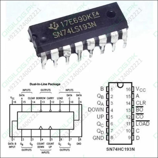 74193 Synchronous 4 Bit Binary Counter Dip Ic Sn74ls193n