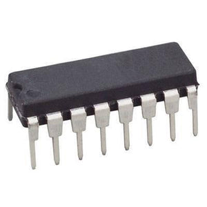 74LS147N IC - a black, dual in-line package integrated circuit with sixteen metal pins arranged in two rows of eight.