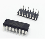 74LS283 - two black 16-pin dual in-line package integrated circuits with silver metal pins, shown from different angles on a white background.