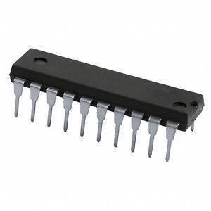 74LS688 8-bit Magnitude Comparators - a black rectangular integrated circuit chip with twenty metallic pins arranged in two rows of ten.