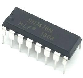 74LS76 IC - a black dual-in-line integrated circuit with sixteen metal pins and the text "SN7476N HLF 1808" printed on its top surface.
