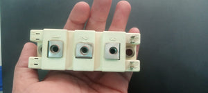 75A 1200V IGBT Module - shown from a top-down view, featuring three metal terminals, numbered 1 to 3, and small pin connectors on the sides.