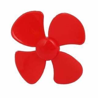 75mm 4 Vane Propeller For Small Motor - a bright red plastic fan blade with four rounded vanes attached to a central circular hub.