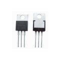 75N75 Power MOSFET - two black electronic components with three metal pins and a mounting hole on a white background.
