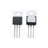 75N75 Power MOSFET - two black electronic components with three metal pins and a mounting hole on a white background.