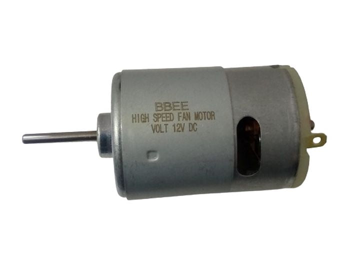 775 12V DC 3500RPM DC Motor RS755 High Speed High Torque Motor Cy 755 3835 - a silver cylindrical high-speed fan motor with a metal shaft and two electrical terminals on the back.