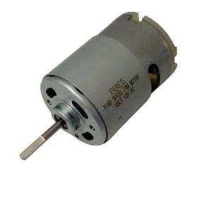 775 12V DC 3500RPM DC Motor RS755 High Speed High Torque Motor Cy 755 3835 - a silver cylindrical high-speed fan motor with a protruding metal shaft and printed text on its casing.