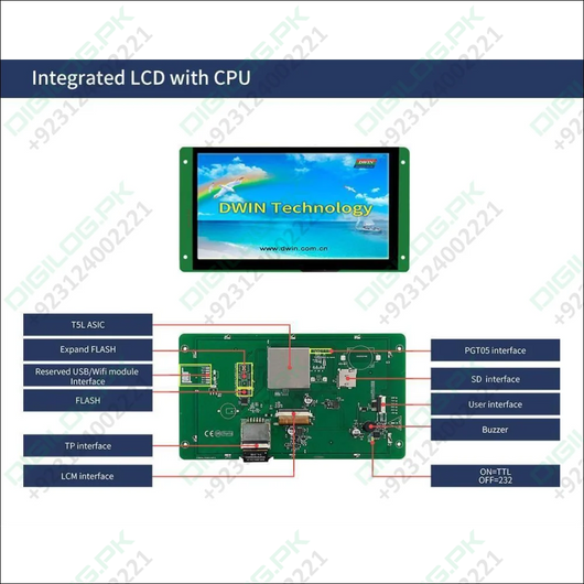 Dwin 7inch Lcd Display Capacitive Touchscreen