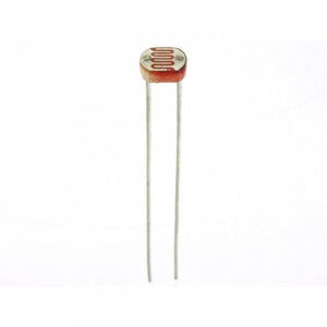 7mm Photocell Photoresistor LDR Light Dependent Resistor Sensor - shown as a small, round, reddish-brown sensor head with a wavy pattern and two metal leads.