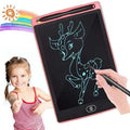 8.5 Inch Electronic Digital Graphics LCD Sketching Writing Tablet Doodle Drawing Board Pad Erasable E-writer Learning Notepad Slate For Kids Adults - a deer drawing on the screen, a stylus, and a trash can delete button.
