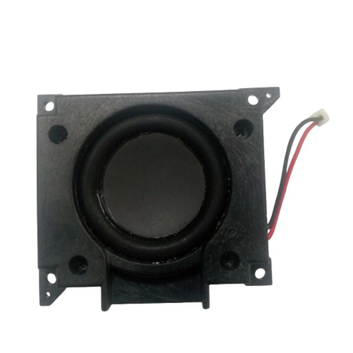8 Ohm 1 watt Buffer speaker - a black square speaker with a circular cone, mounting holes at the corners, and a two-wire connector.
