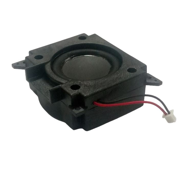 8 Ohm 1 watt Buffer speaker - a black square-shaped speaker module with a circular cone and a red and black wire ending in a small white connector.