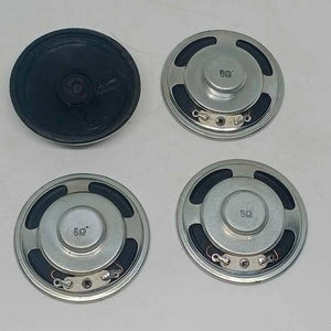 8 Ohm 3 Watts Woofer Loud Speaker Loudspeaker For Arduino DIY Projects - four circular silver and black speakers, three showing the back with metal magnets and two solder terminals.
